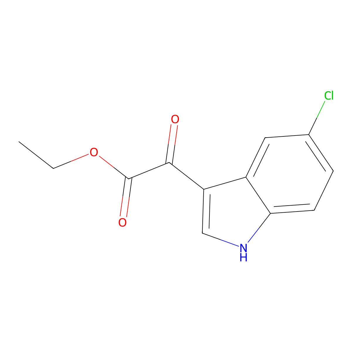 ethyl 2-(5-chloro-1H-indol-3-yl)-2-oxoacetate molecular structure, CAS 163160-58-5