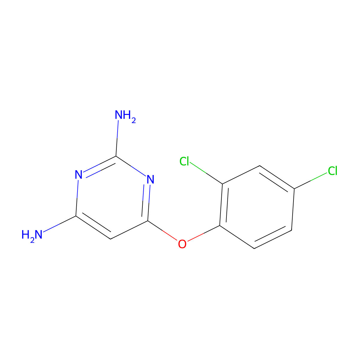 6-(2,4-Dichlorophenoxy)pyrimidine-2,4-diamine molecular structure, CAS 16317-65-0