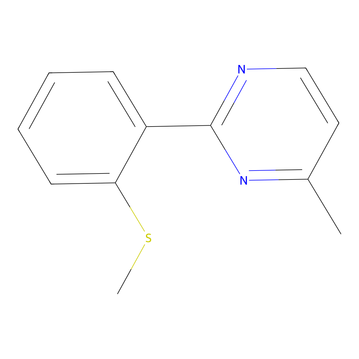 4-Methyl-2-[2-(methylthio)phenyl]pyrimidine molecular structure, CAS 1631735-38-0