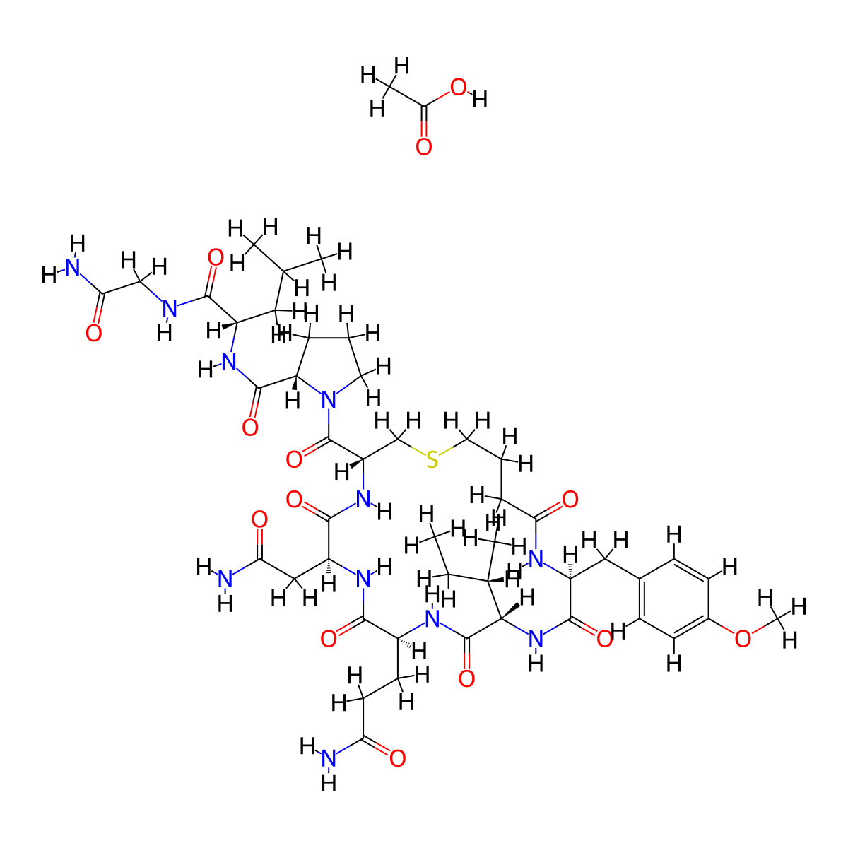 Carbetocin acetate molecular structure, CAS 1631754-28-3
