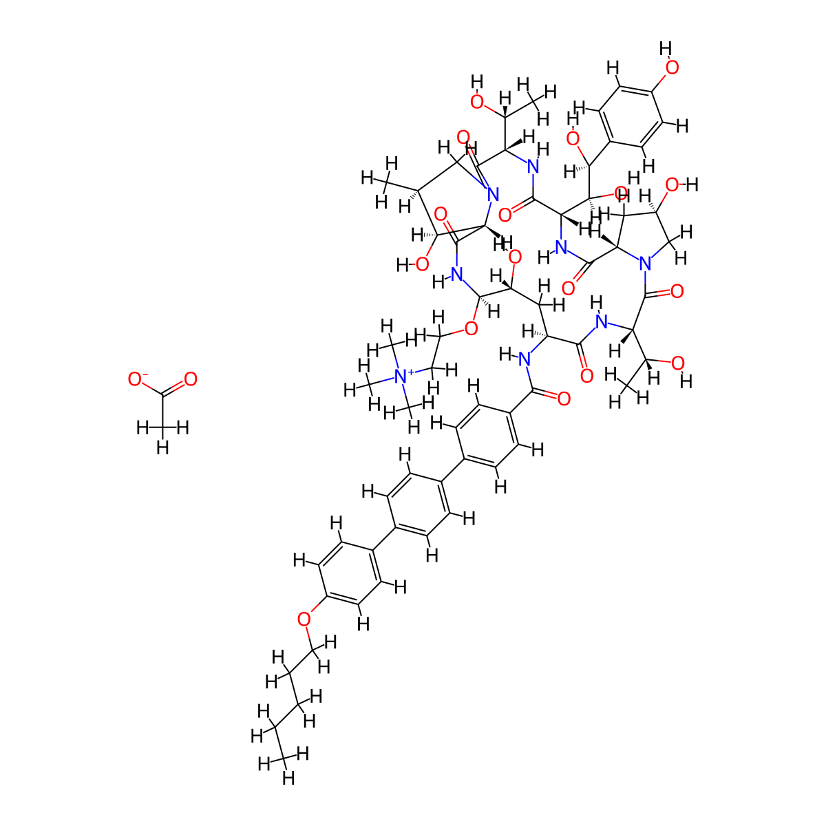 Rezafungin acetate molecular structure, CAS 1631754-41-0