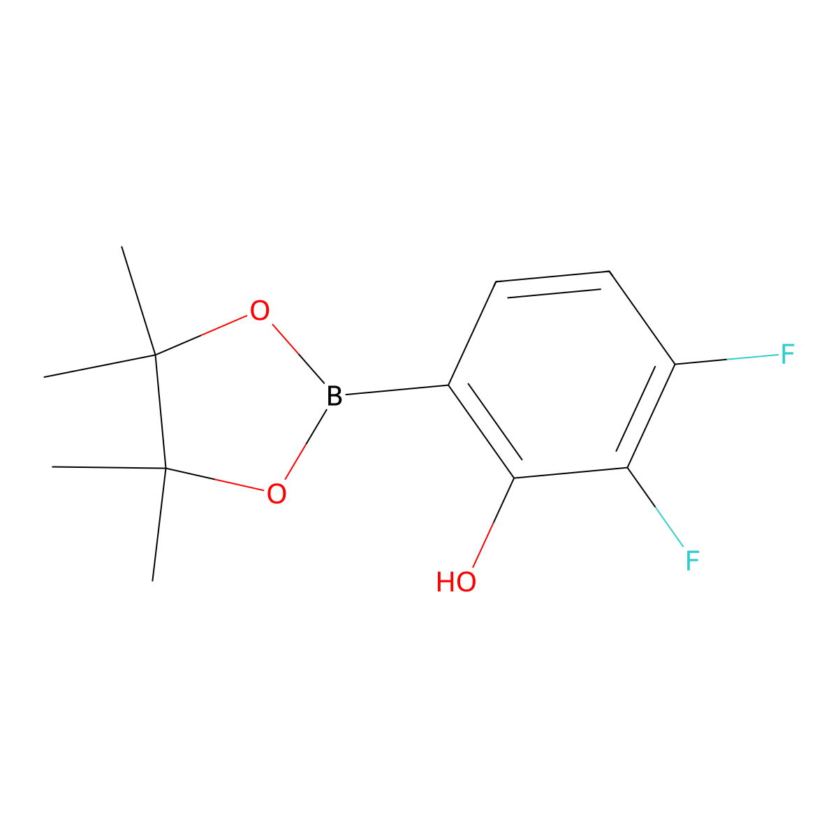 2,3-Difluoro-6-(4,4,5,5-tetramethyl-1,3,2-dioxaborolan-2-yl)phenol molecular structure, CAS 1631756-19-8