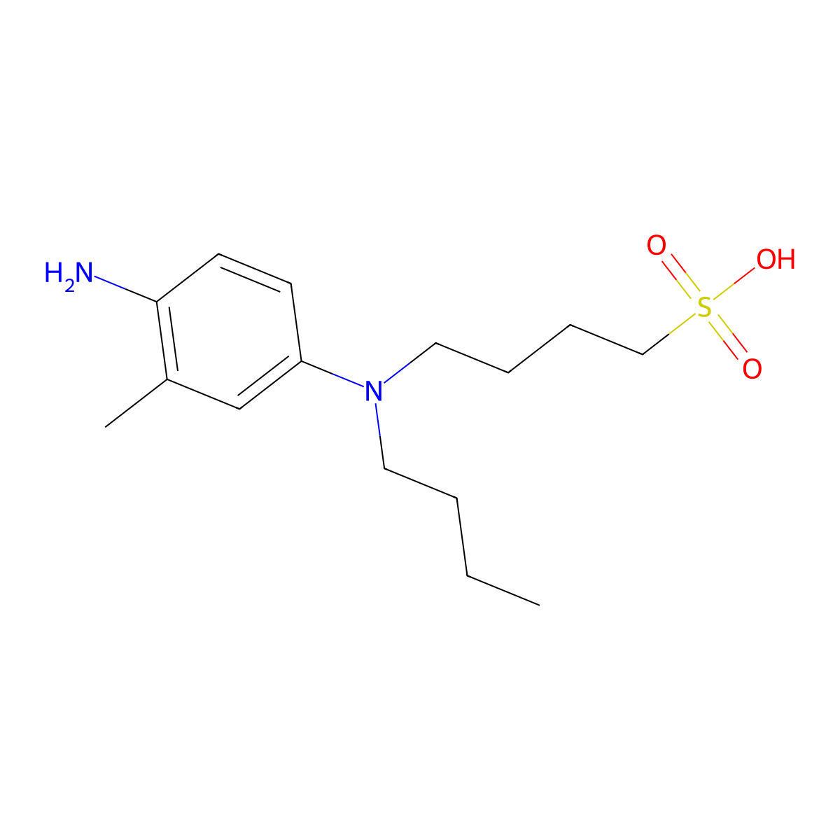 4-((4-Amino-m-tolyl)butylamino)butane-1-sulphonic acid molecular structure, CAS 16318-87-9