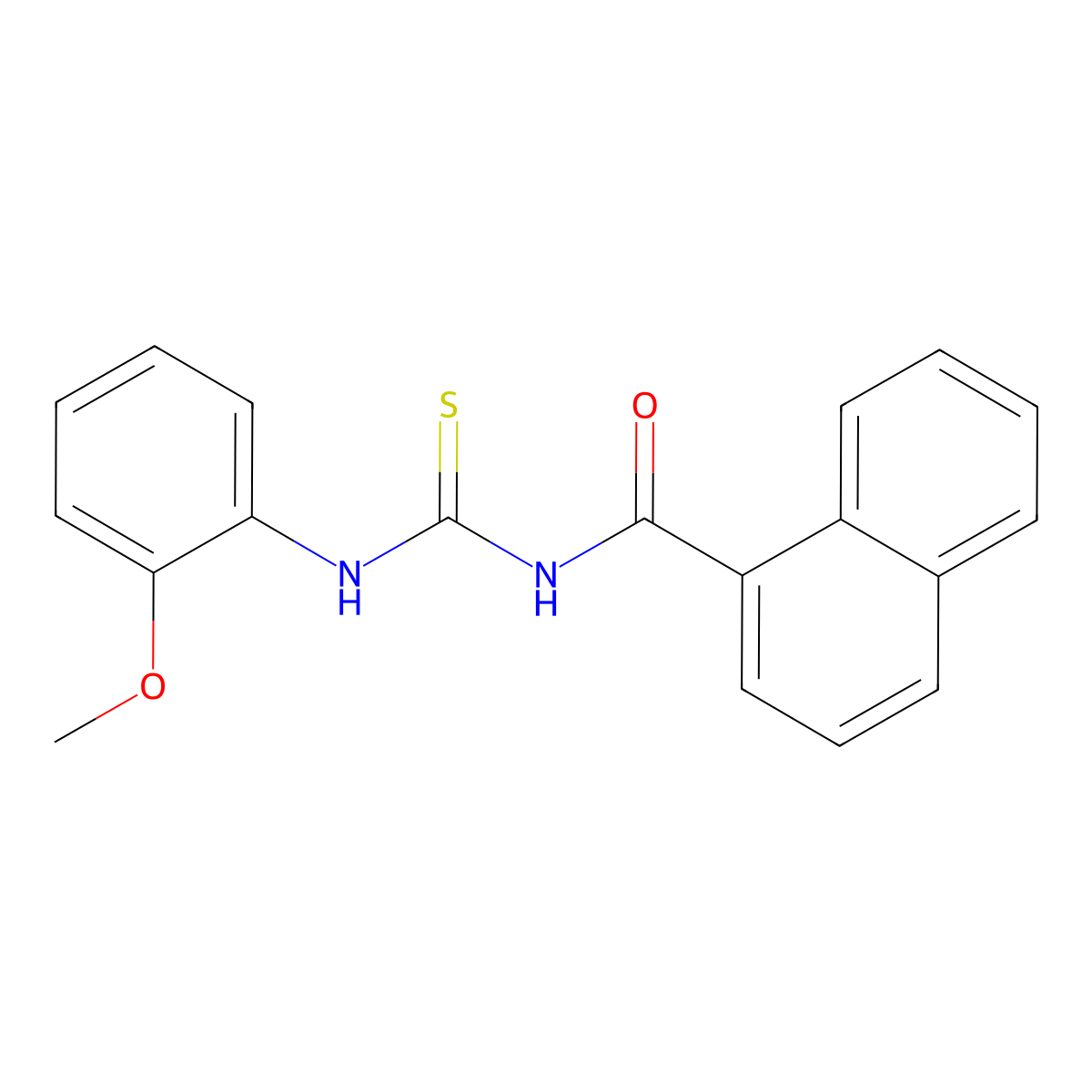 N-[(2-methoxyphenyl)carbamothioyl]naphthalene-1-carboxamide molecular structure, CAS 163188-67-8