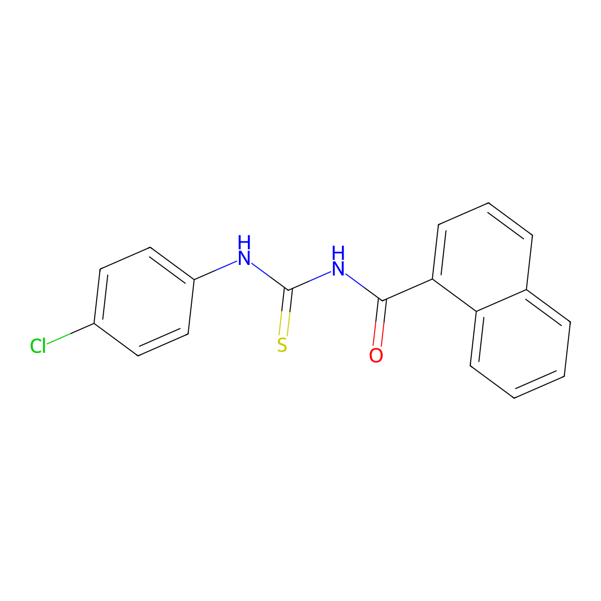 N-[(4-chlorophenyl)carbamothioyl]naphthalene-1-carboxamide molecular structure, CAS 163188-72-5