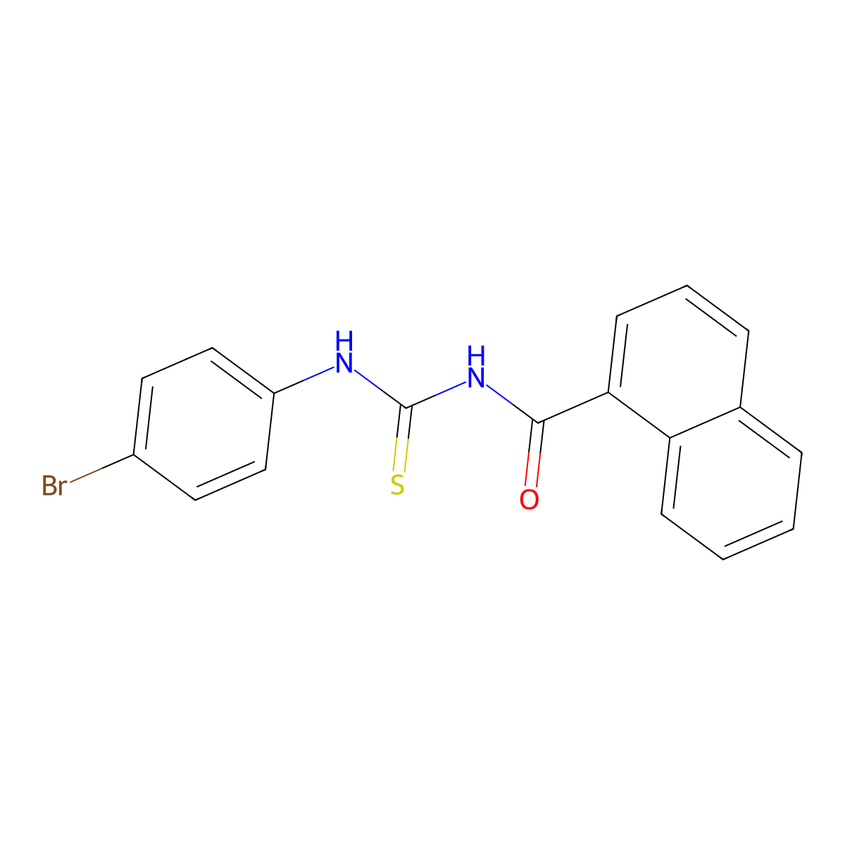 N-[(4-bromophenyl)carbamothioyl]naphthalene-1-carboxamide molecular structure, CAS 163188-75-8
