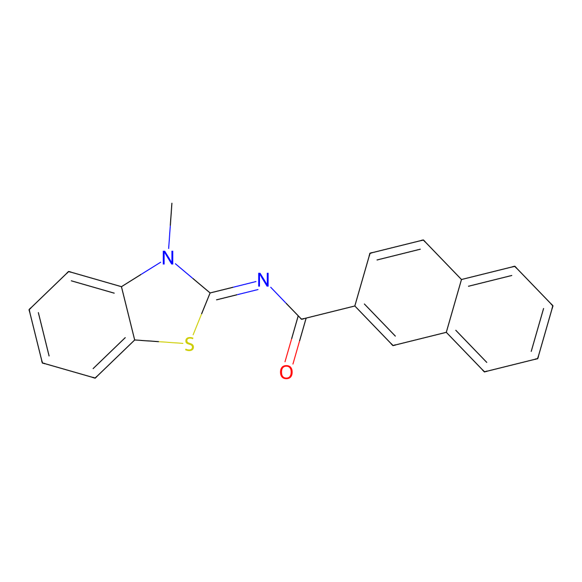 (E)-N-(3-methylbenzo[d]thiazol-2(3H)-ylidene)-2-naphthamide molecular structure, CAS 163189-29-5