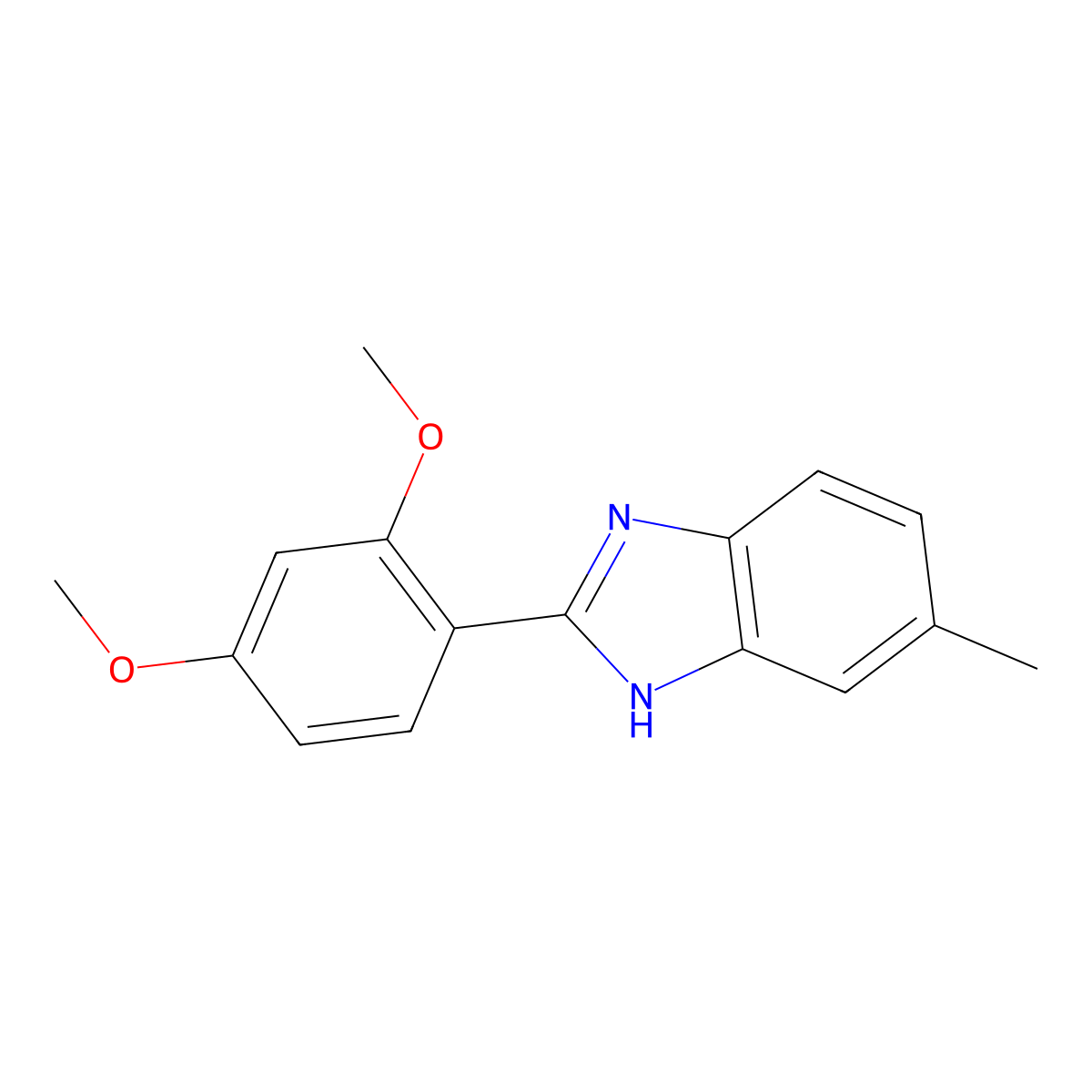 2-(2,4-dimethoxyphenyl)-5-methyl-1H-benzimidazole molecular structure, CAS 163192-66-3