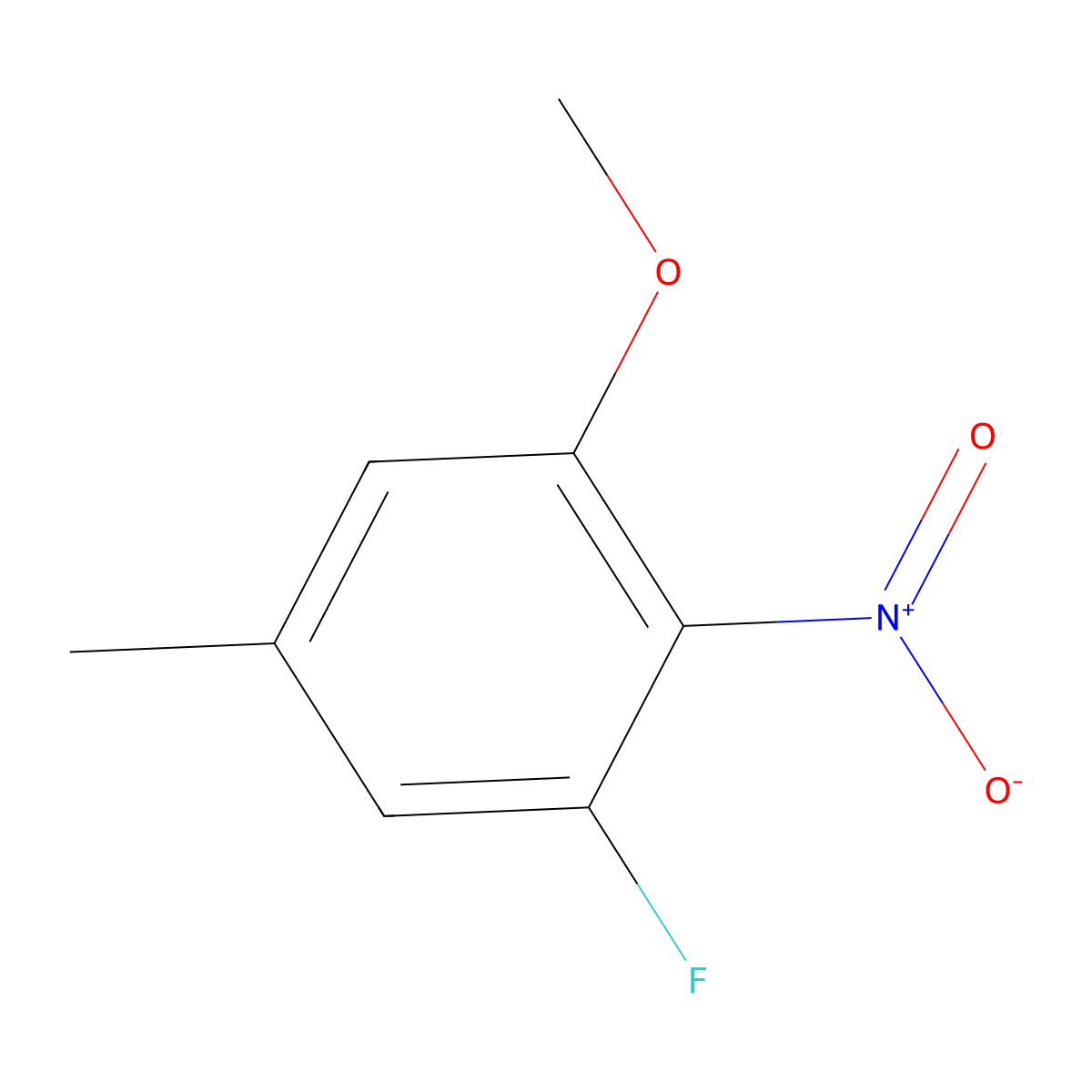 1-Fluoro-3-methoxy-5-methyl-2-nitrobenzene molecular structure, CAS 1631962-79-2