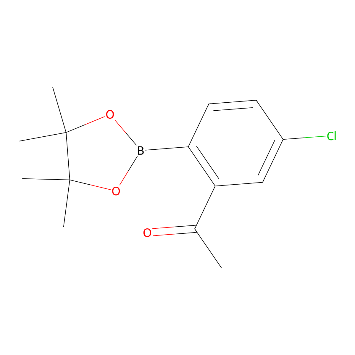 1-[5-Chloro-2-(tetramethyl-1,3,2-dioxaborolan-2-yl)phenyl]ethan-1-one molecular structure, CAS 1631979-43-5