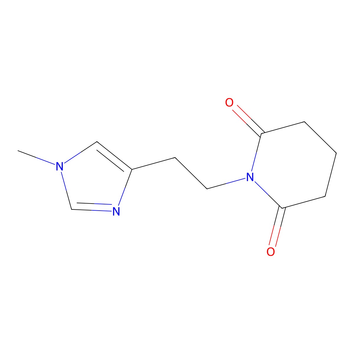 1-(2-(1-methyl-1H-imidazol-4-yl)ethyl)piperidine-2,6-dione molecular structure, CAS 1631989-81-5