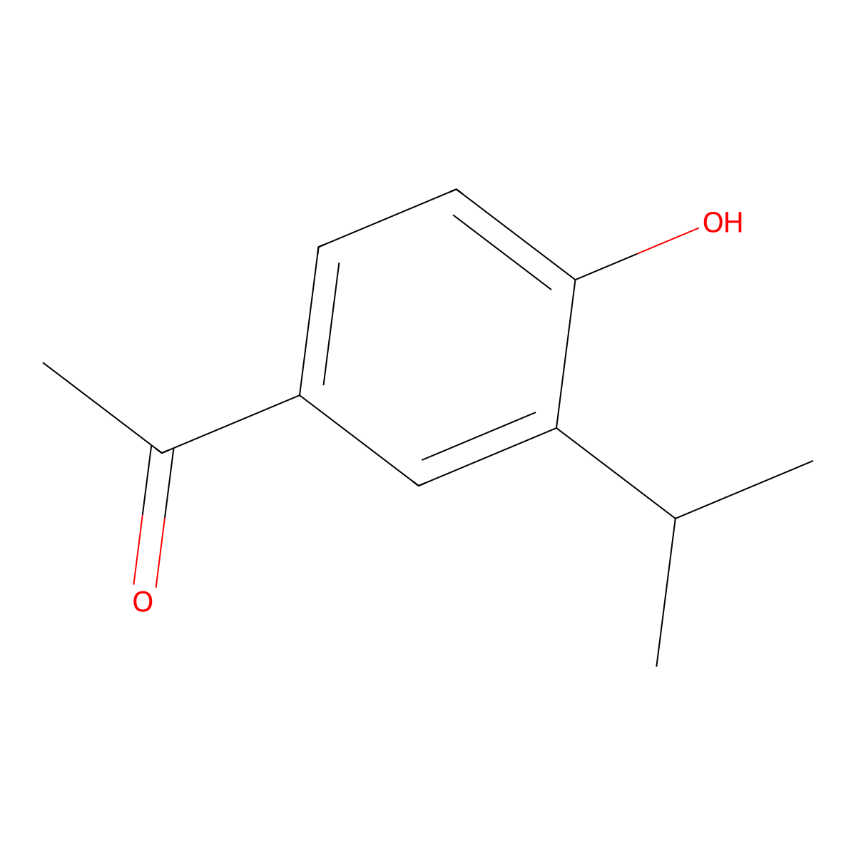 1-(4-Hydroxy-3-isopropylphenyl)ethanone molecular structure, CAS 1632-59-3