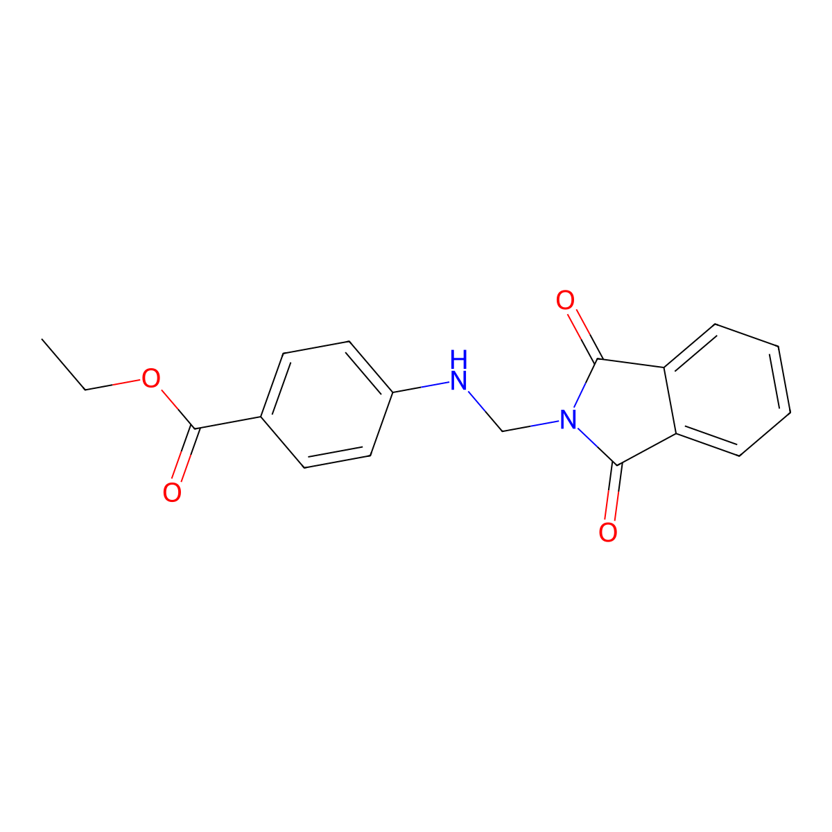 Ethyl 4-(phthalimidomethylamino)benzoate molecular structure, CAS 16320-15-3