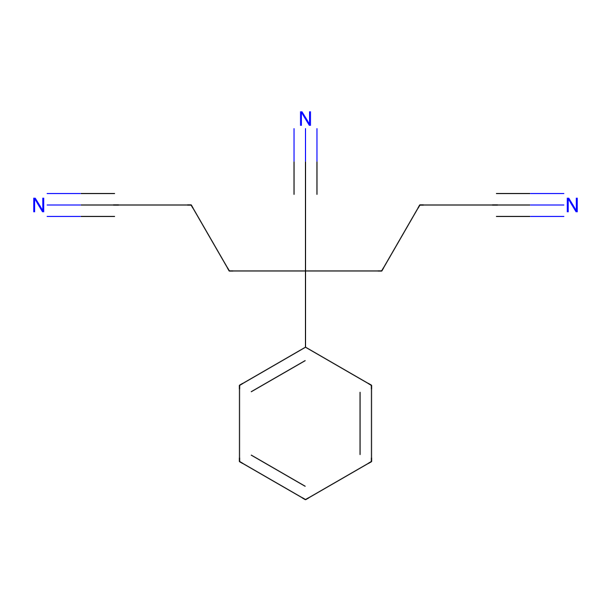 1,3,5-Pentanetricarbonitrile, 3-phenyl- molecular structure, CAS 16320-20-0