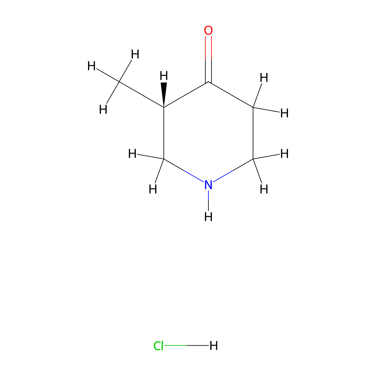 (S)-3-Methylpiperidin-4-one hydrochloride molecular structure, CAS 1632031-36-7
