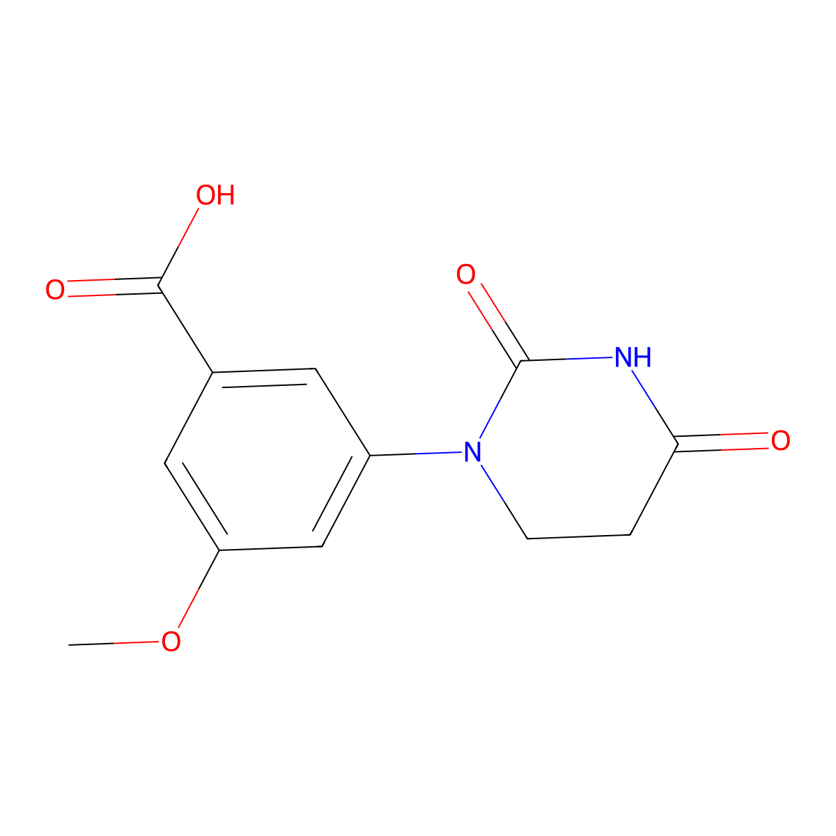 3-(2,4-Dioxohexahydropyrimidin-1-yl)-5-methoxy-benzoic acid molecular structure, CAS 1632033-83-0