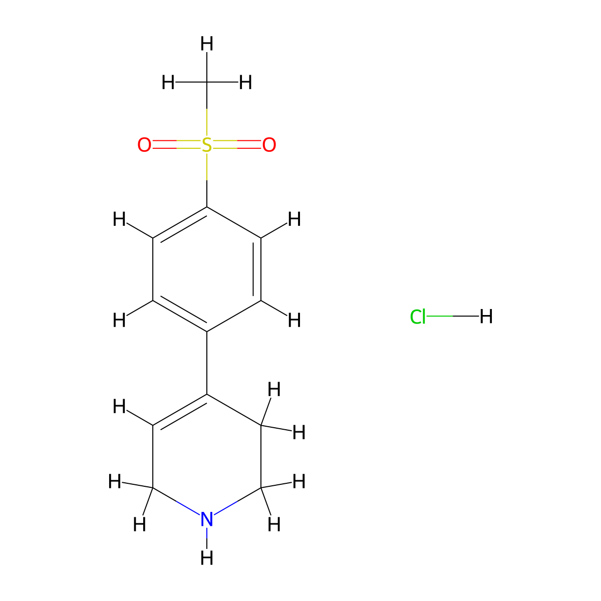 1,2,3,6-Tetrahydro-4-(4-(methylsulfonyl)phenyl)pyridine hydrochloride molecular structure, CAS 1632047-66-5
