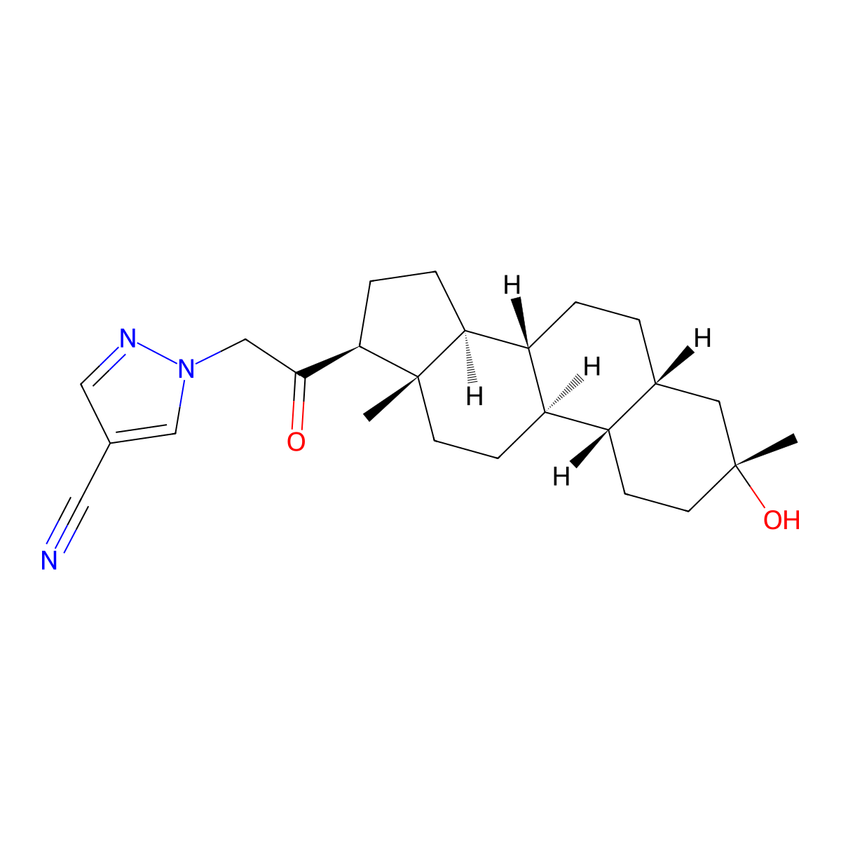 Zuranolone molecular structure, CAS 1632051-40-1