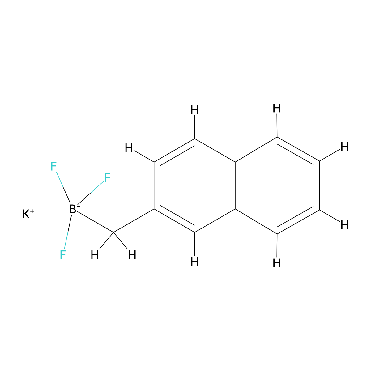 Potassium trifluoro((naphthalen-2-yl)methyl)boranuide molecular structure, CAS 1632070-89-3
