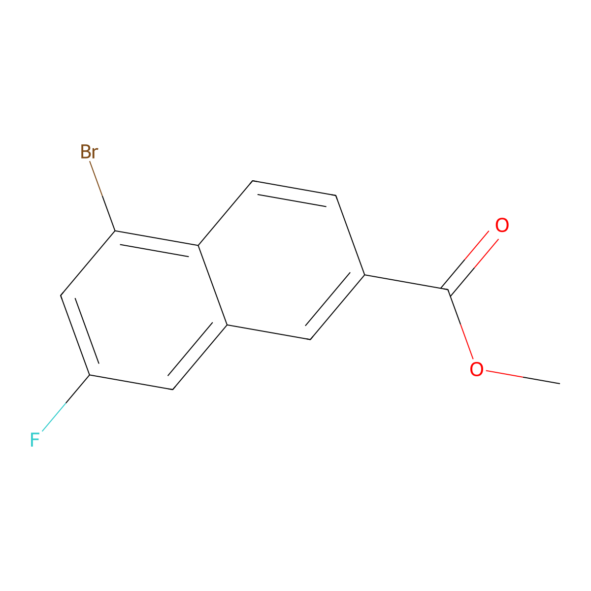 Methyl 5-bromo-7-fluoro-2-naphthoate molecular structure, CAS 1632077-30-5