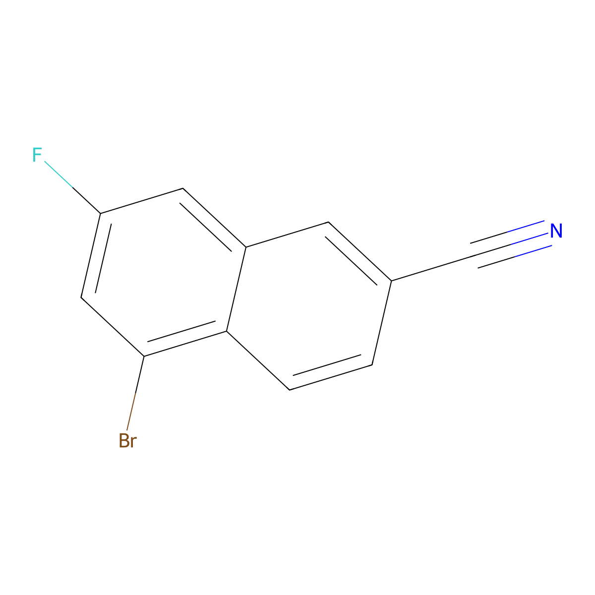 5-Bromo-7-fluoro-2-naphthonitrile molecular structure, CAS 1632077-33-8