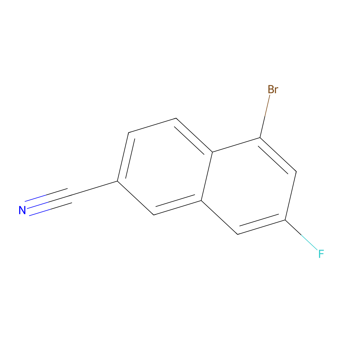 5-Bromo-7-fluoro-2-naphthonitrile molecular structure, CAS 1632077-33-8