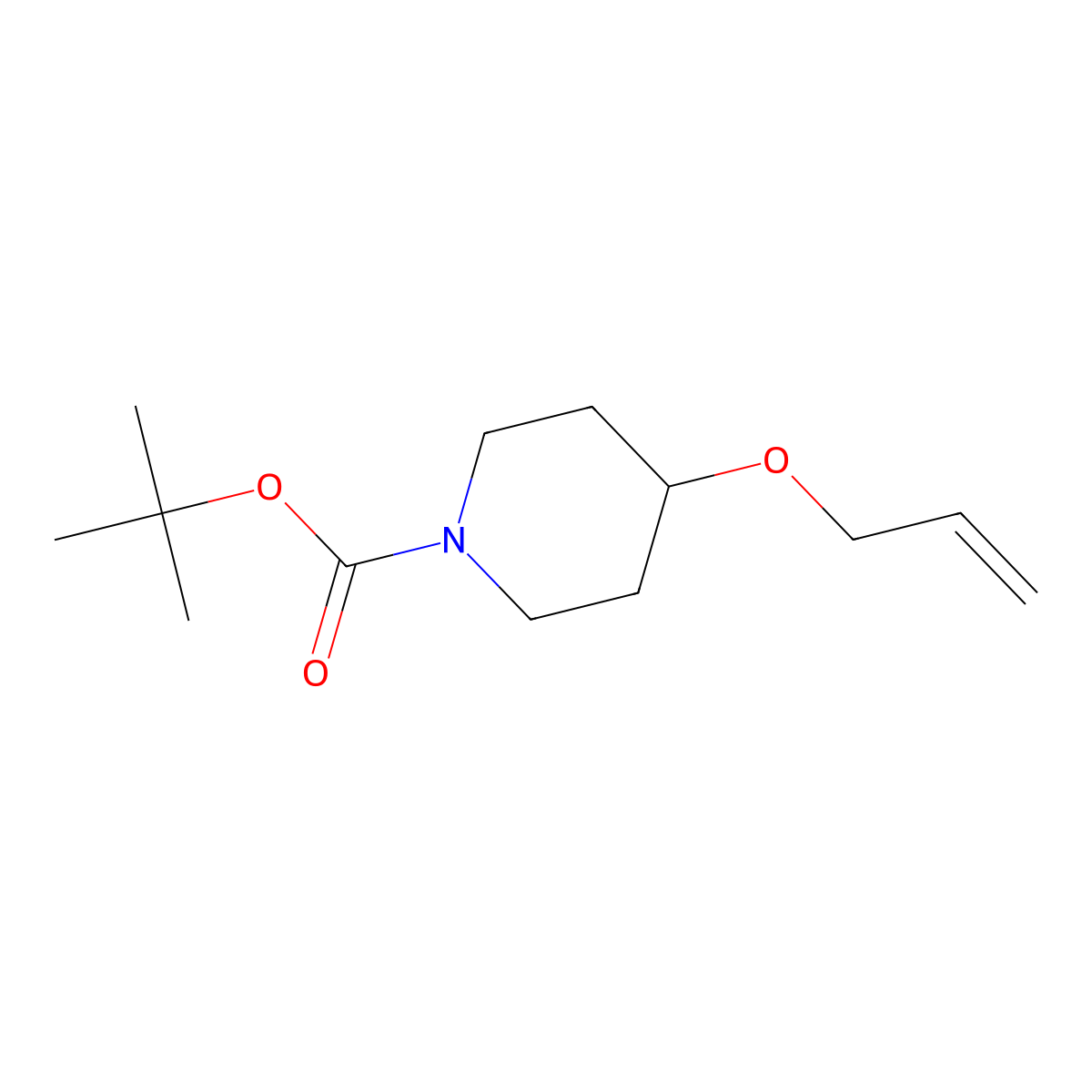 Tert-butyl 4-(allyloxy)piperidine-1-carboxylate molecular structure, CAS 163210-43-3