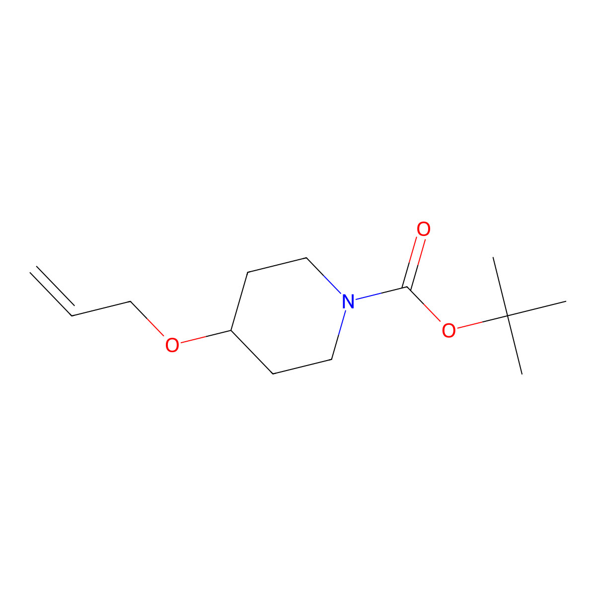 Tert-butyl 4-(allyloxy)piperidine-1-carboxylate molecular structure, CAS 163210-43-3