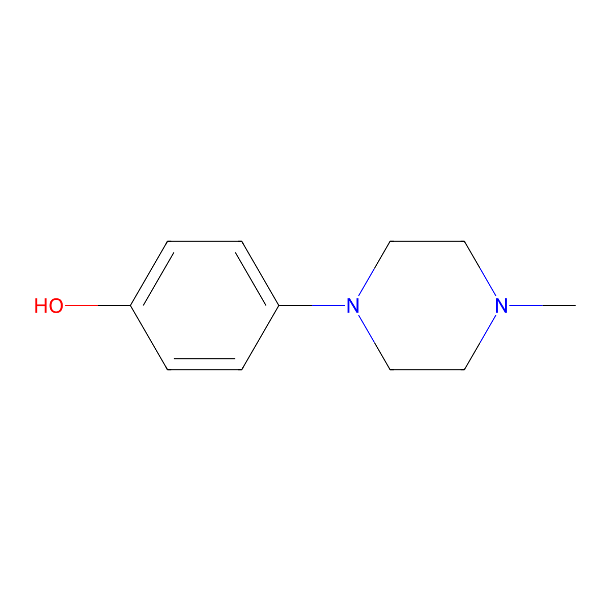 4-(4-Methyl-1-piperazinyl)phenol molecular structure, CAS 163210-63-7