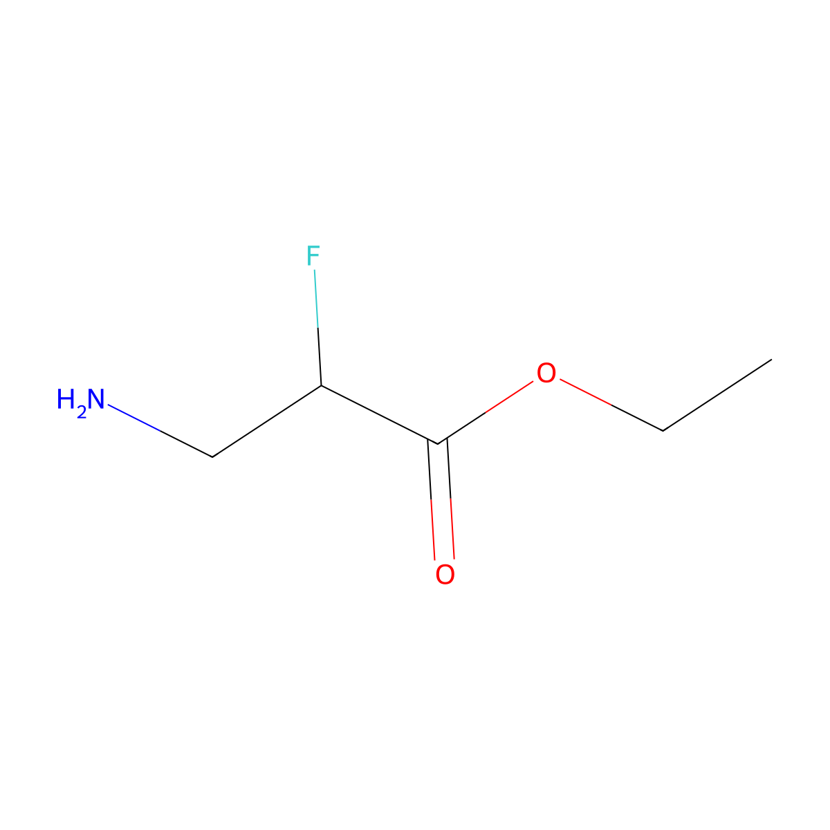 Ethyl 3-amino-2-fluoropropanoate molecular structure, CAS 163210-85-3