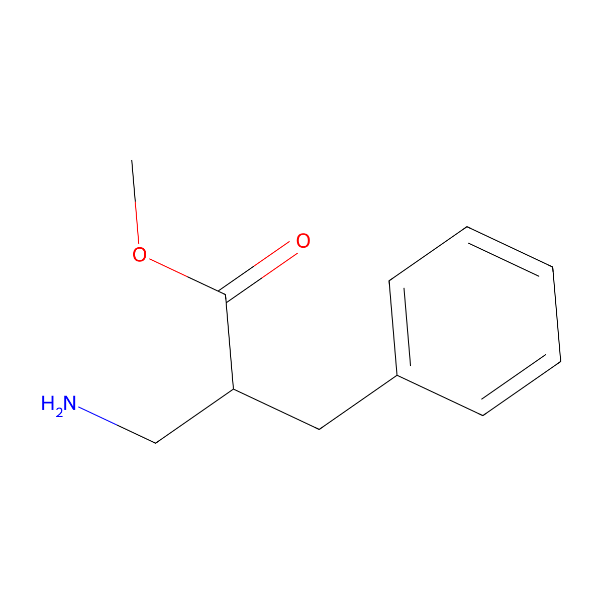Methyl 3-amino-2-benzylpropanoate molecular structure, CAS 163210-86-4