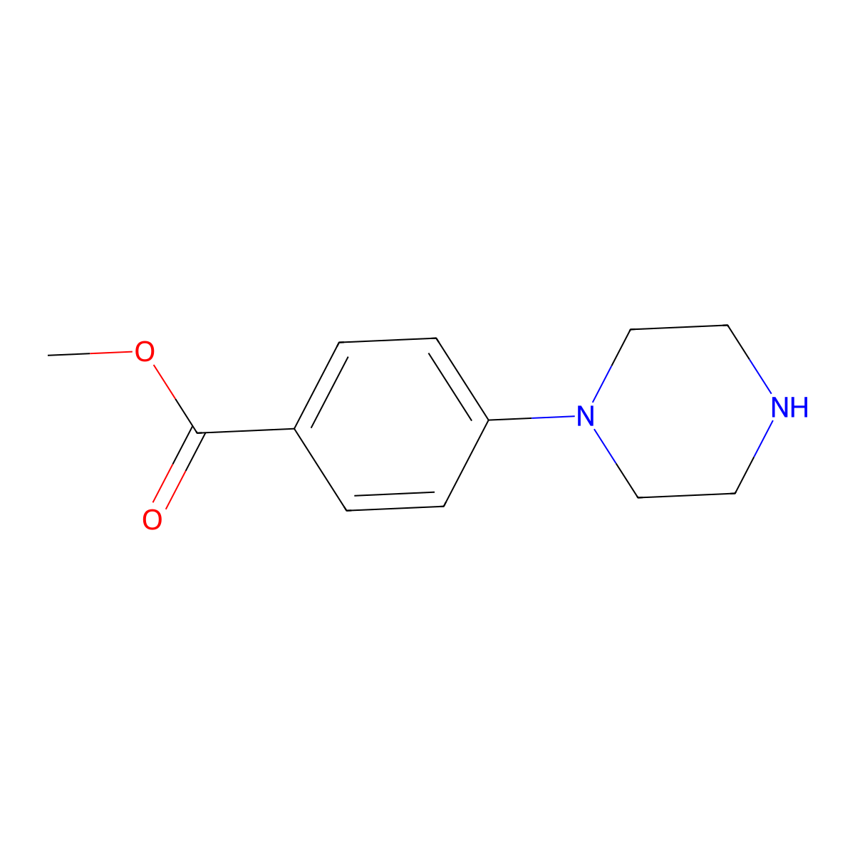 Methyl 4-(piperazin-1-yl)benzoate molecular structure, CAS 163210-97-7
