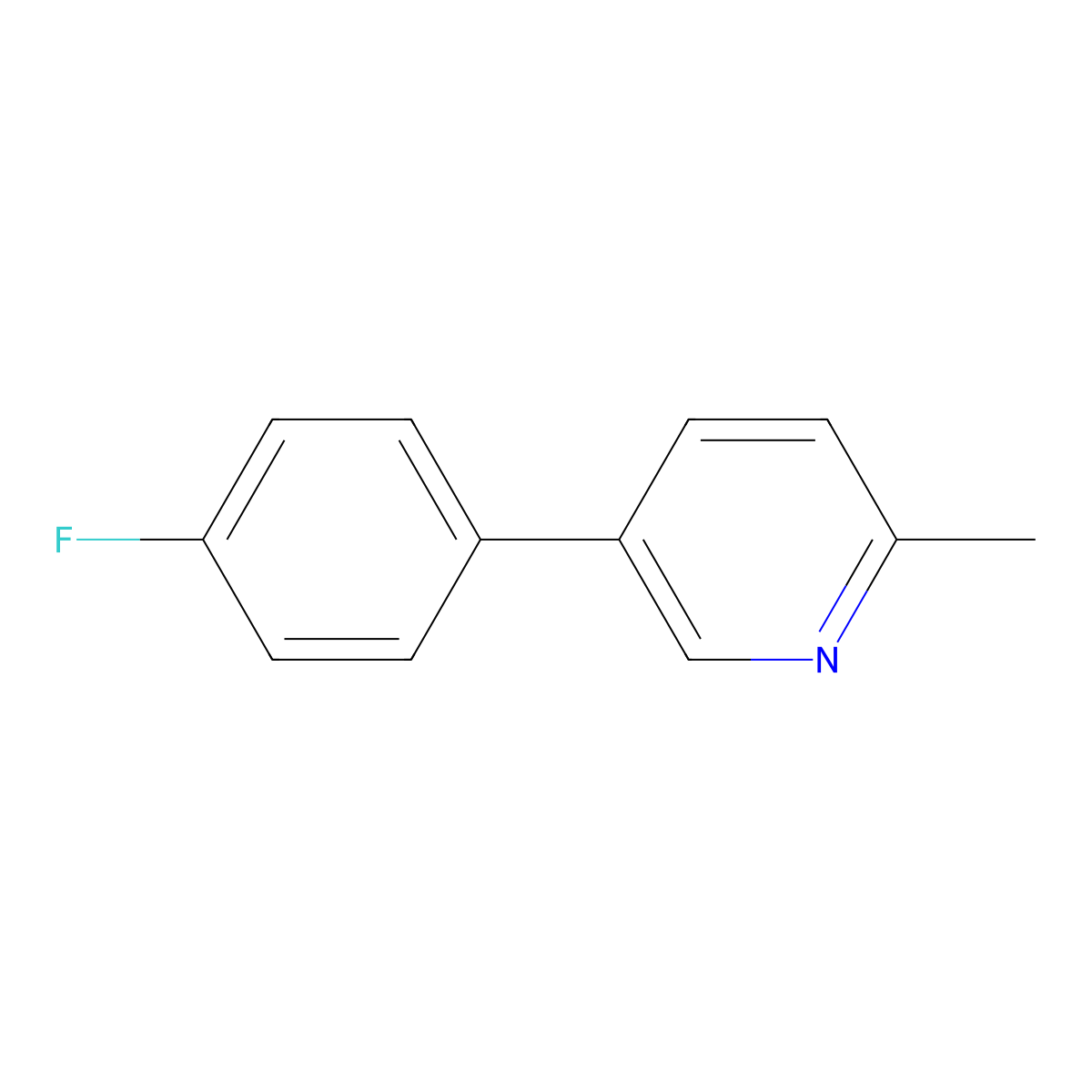 5-(4-Fluorophenyl)-2-methylpyridine molecular structure, CAS 163211-73-2