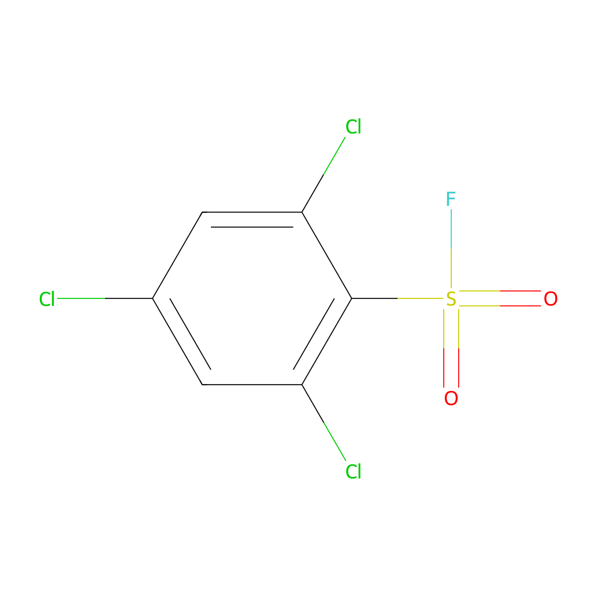 2,4,6-Trichlorobenzene-1-sulfonyl fluoride molecular structure, CAS 1632119-19-7