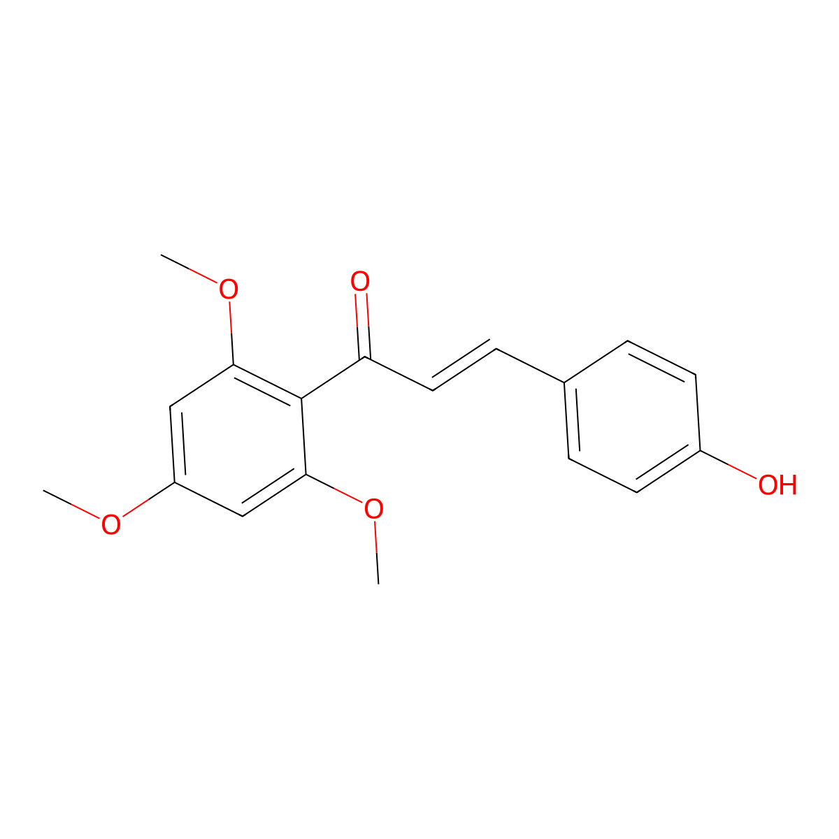 3-(4-Hydroxyphenyl)-1-(2,4,6-trimethoxyphenyl)-2-propen-1-one molecular structure, CAS 1632119-73-3
