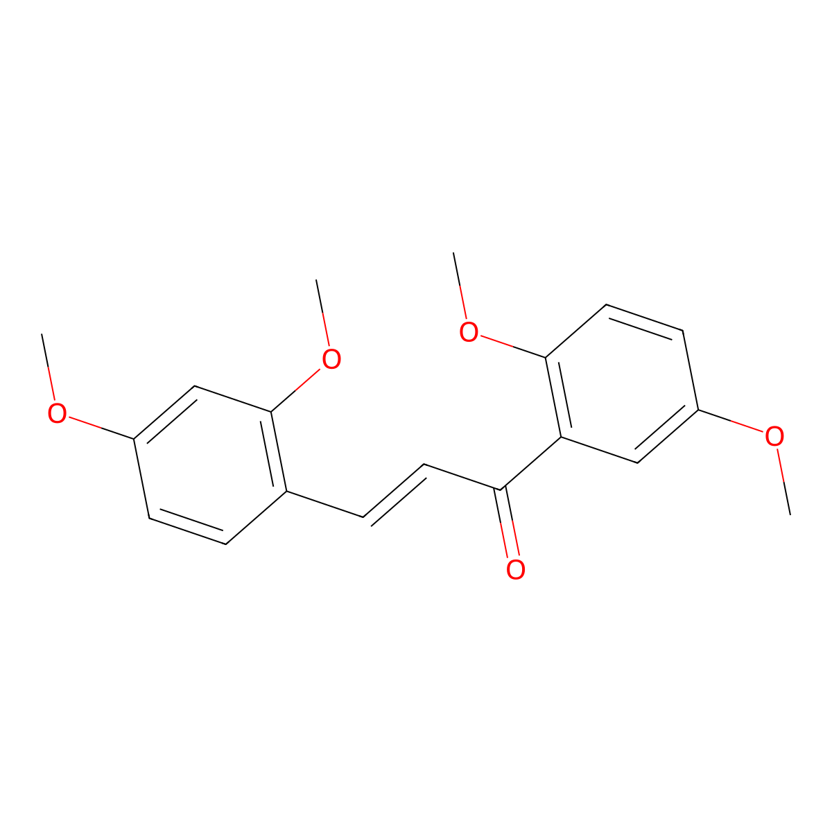 (2E)-3-(2,4-dimethoxyphenyl)-1-(2,5-dimethoxyphenyl)prop-2-en-1-one molecular structure, CAS 1632119-76-6
