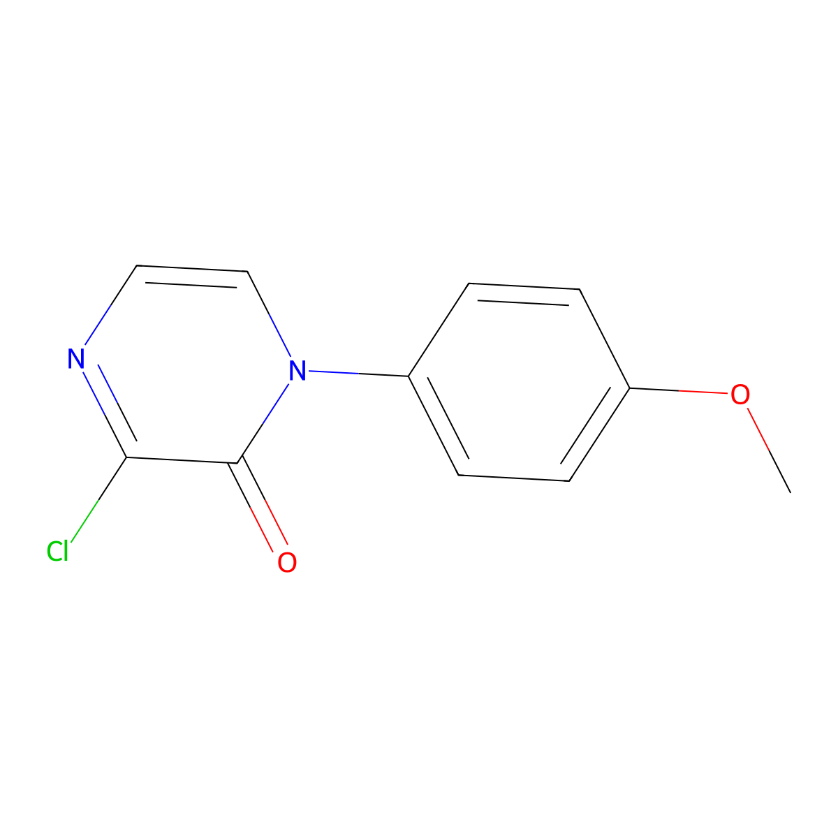 3-chloro-1-(4-methoxyphenyl)pyrazin-2(1H)-one molecular structure, CAS 1632124-63-0