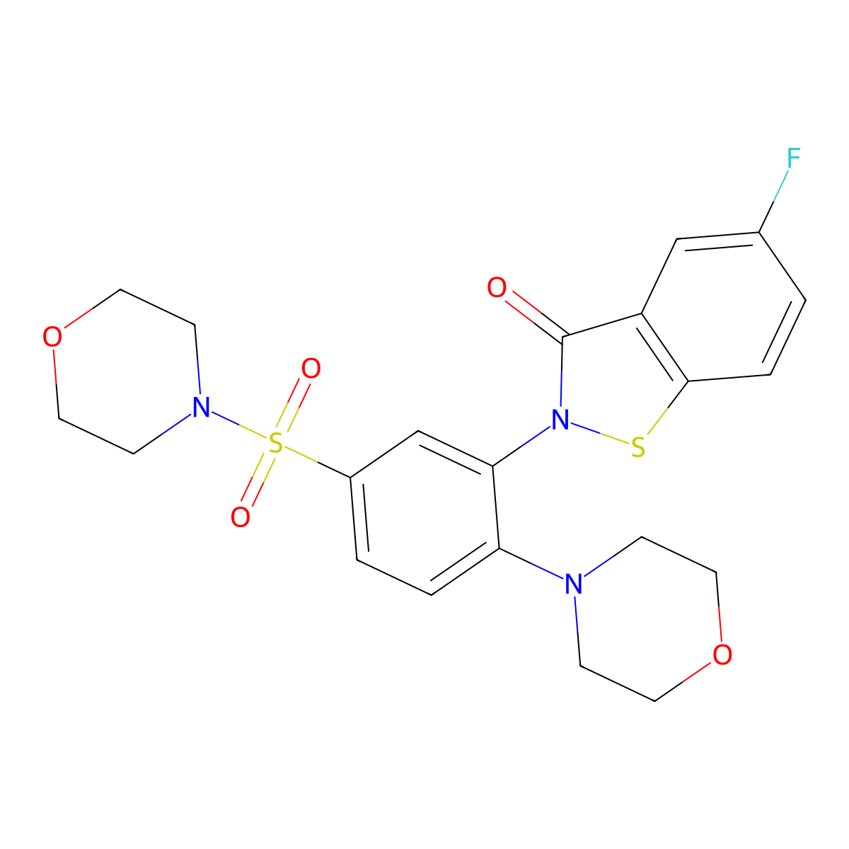 5-fluoro-2-(2-morpholino-5-(morpholinosulfonyl)phenyl)benzo[d]isothiazol-3(2H)-one molecular structure, CAS 1632125-79-1