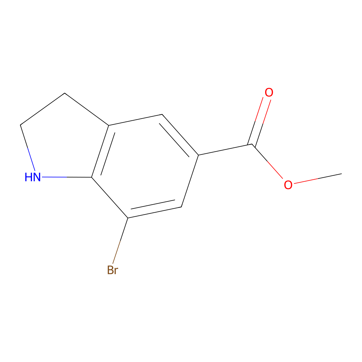 Methyl 7-bromoindoline-5-carboxylate molecular structure, CAS 1632129-36-2