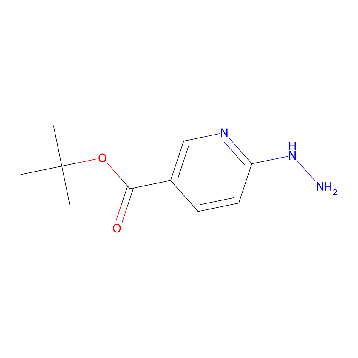 Tert-butyl 6-hydrazinylpyridine-3-carboxylate molecular structure, CAS 163213-19-2