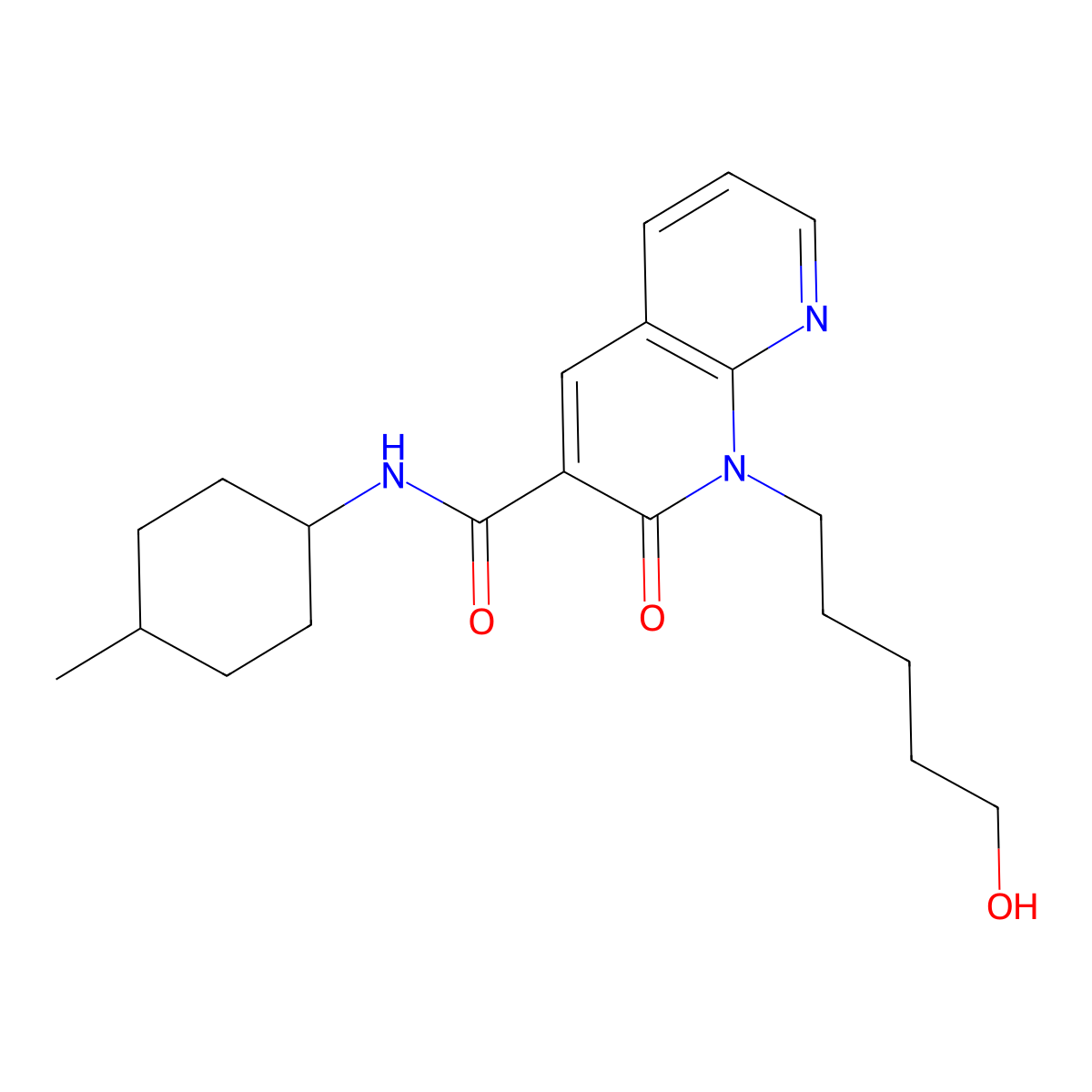 1,2-Dihydro-1-(5-hydroxypentyl)-N-(4-methylcyclohexyl)-2-oxo-1,8-naphthyridine-3-carboxamide molecular structure, CAS 1632134-22-5