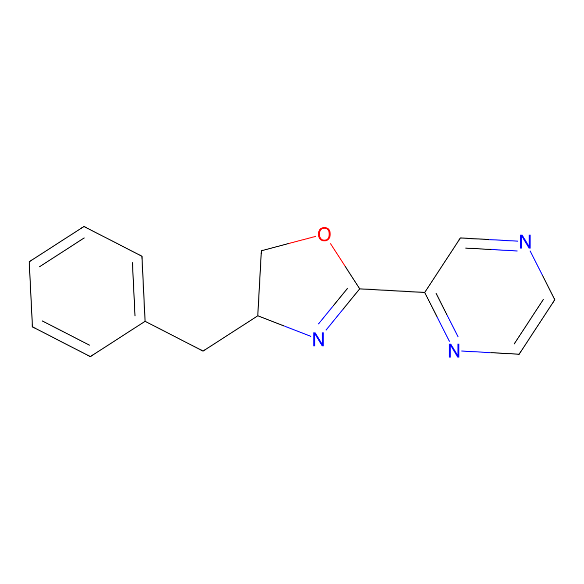 (S)-4-Benzyl-2-(pyrazin-2-yl)-4,5-dihydrooxazole molecular structure, CAS 1632140-86-3