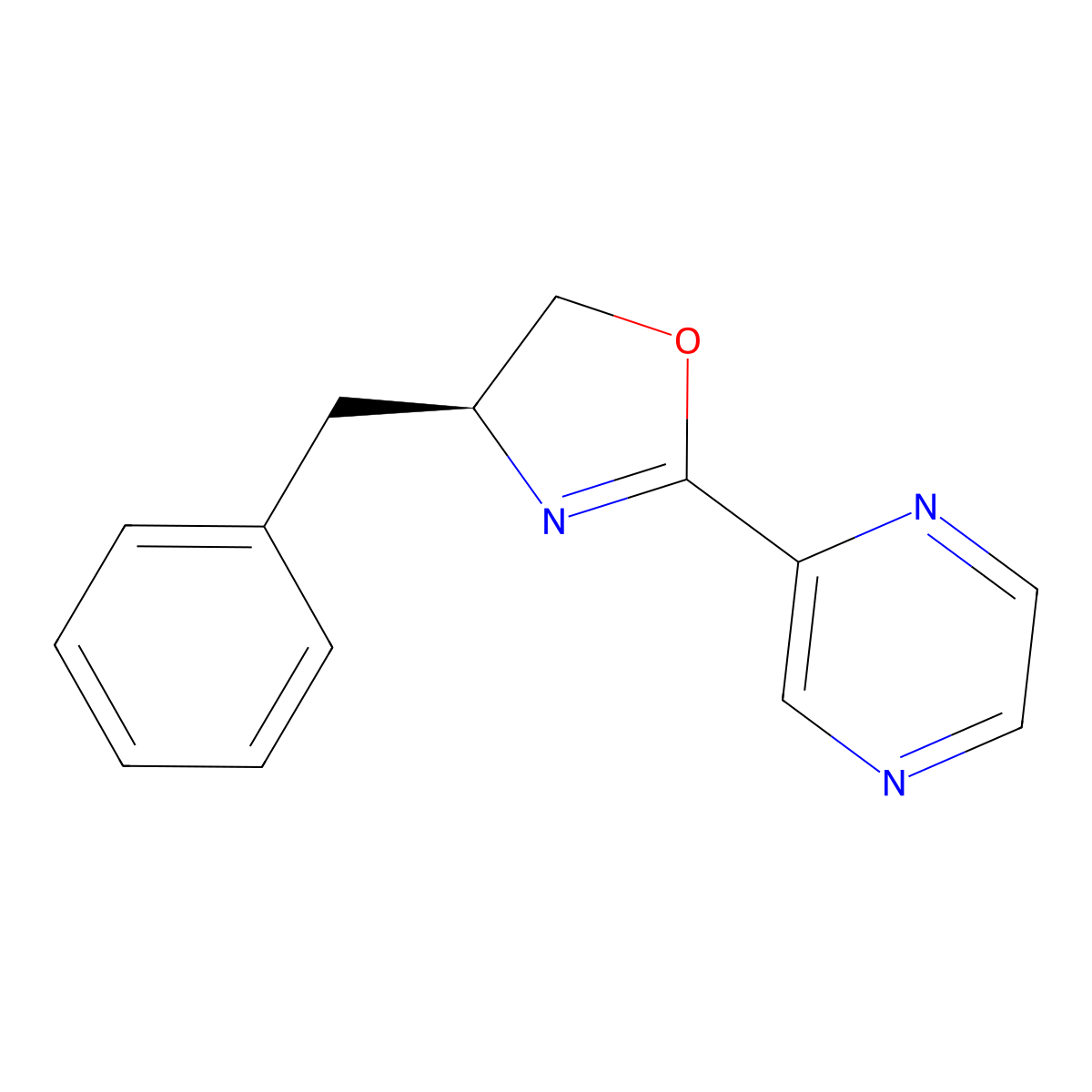 (S)-4-Benzyl-2-(pyrazin-2-yl)-4,5-dihydrooxazole molecular structure, CAS 1632140-86-3