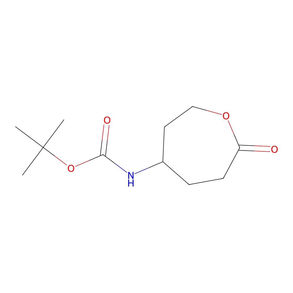 tert-butyl N-(7-oxooxepan-4-yl)carbamate molecular structure, CAS 1632152-01-2