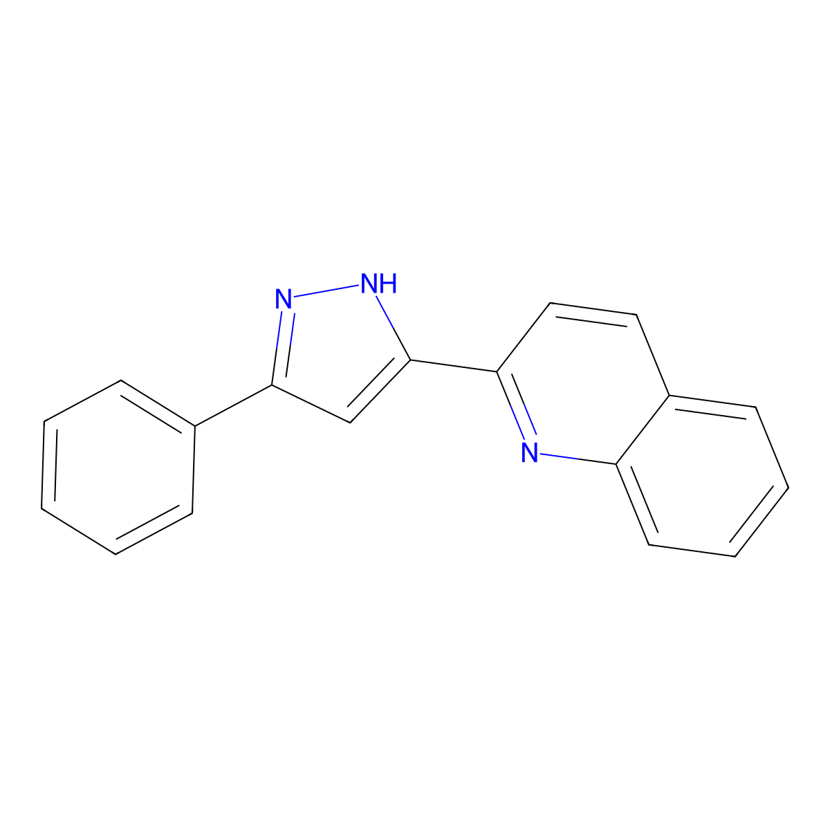 2-(3-Phenyl-1H-pyrazol-5-yl)quinoline molecular structure, CAS 1632164-72-7