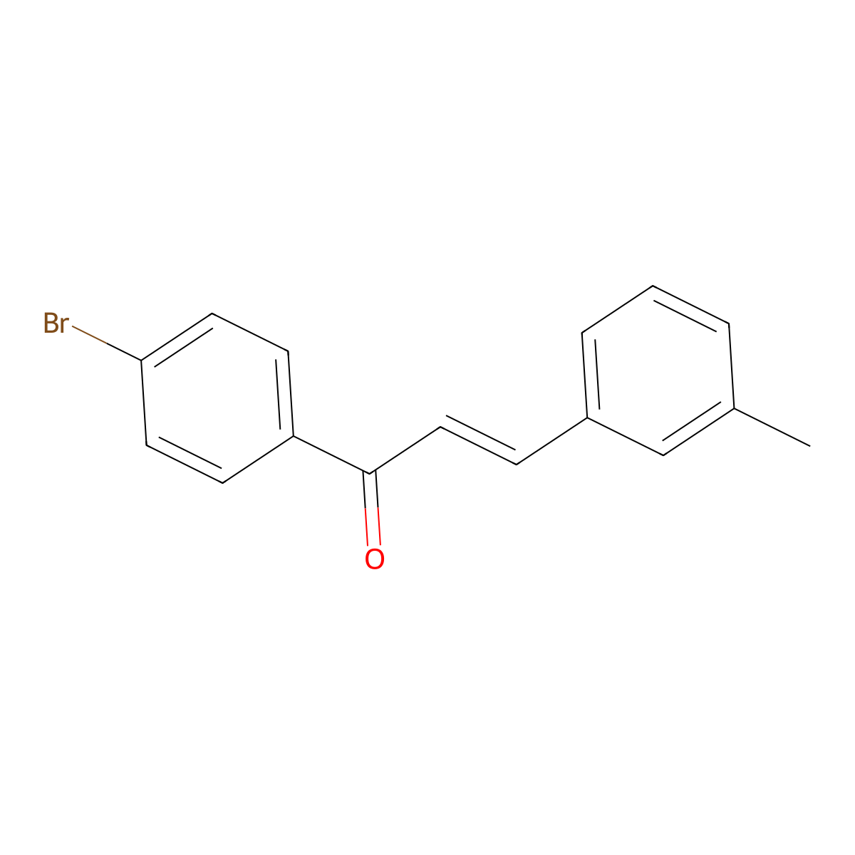 (2E)-1-(4-Bromophenyl)-3-(3-methylphenyl)prop-2-en-1-one molecular structure, CAS 1632165-25-3