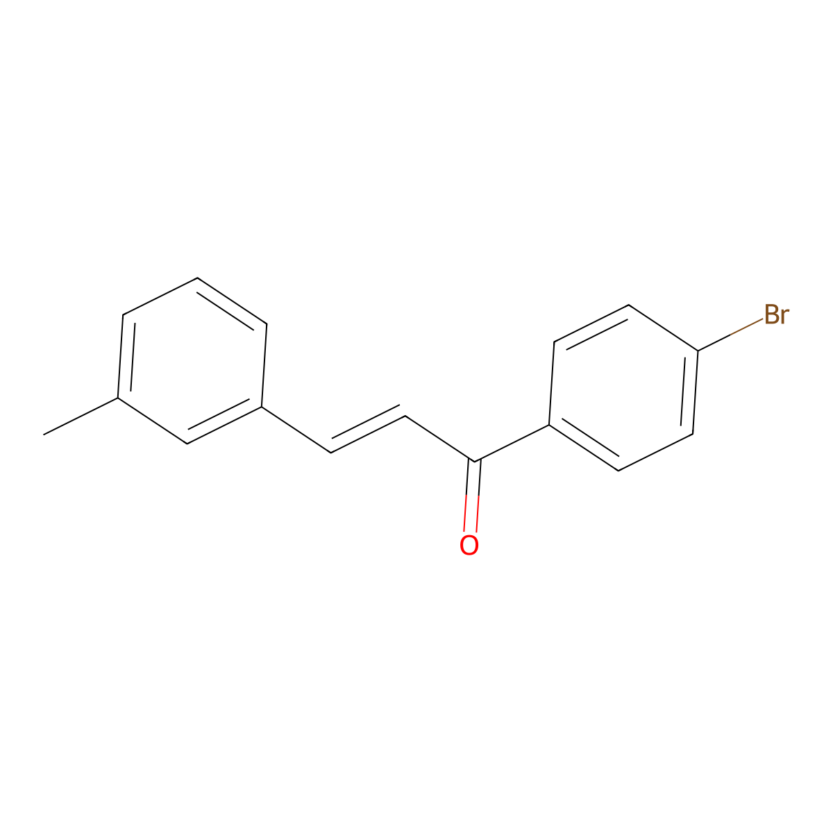 (2E)-1-(4-Bromophenyl)-3-(3-methylphenyl)prop-2-en-1-one molecular structure, CAS 1632165-25-3