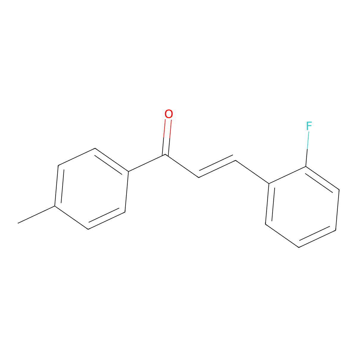 (2E)-3-(2-Fluorophenyl)-1-(4-methylphenyl)prop-2-en-1-one molecular structure, CAS 1632165-26-4