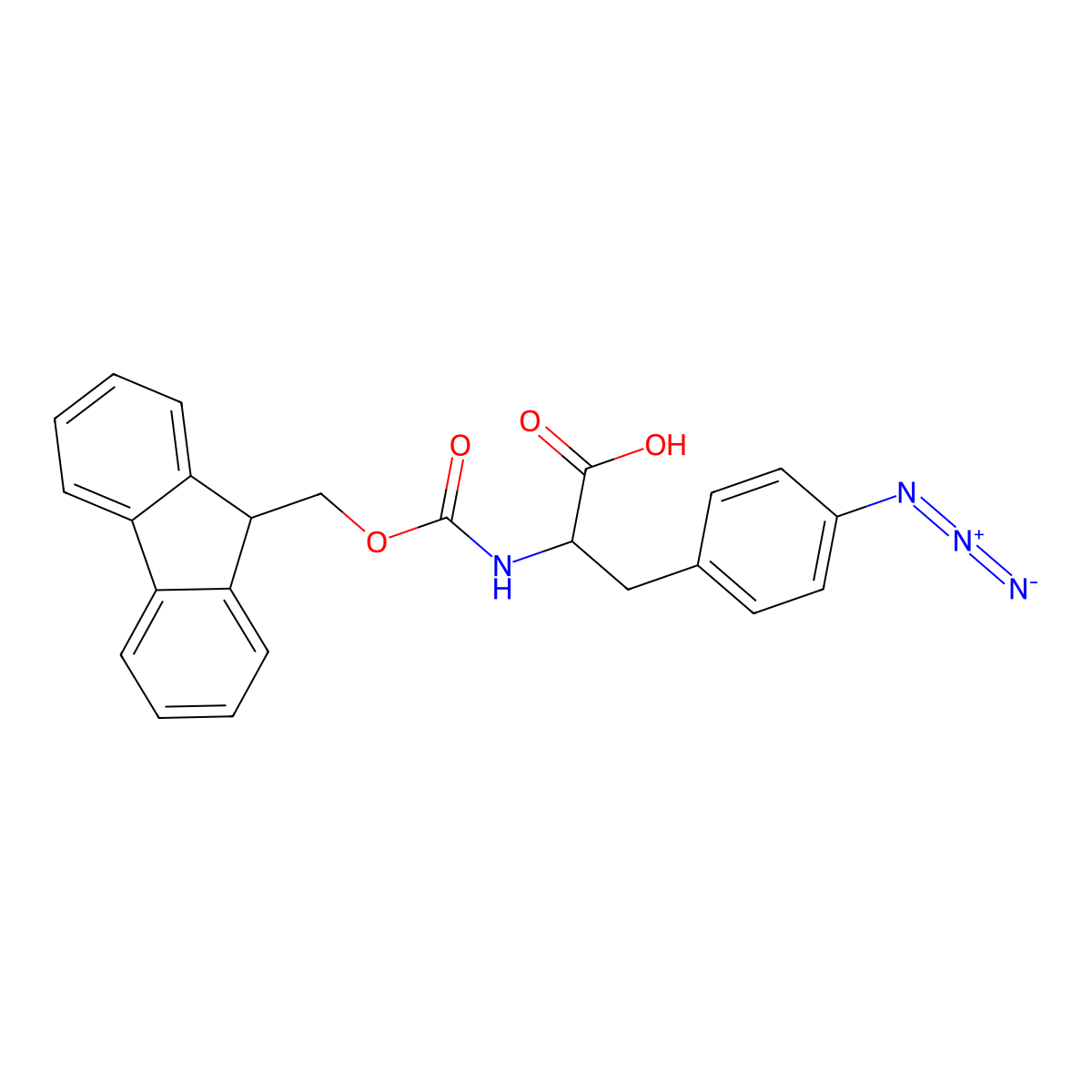 Fmoc-4-azido-L-phenylalanine molecular structure, CAS 163217-43-4