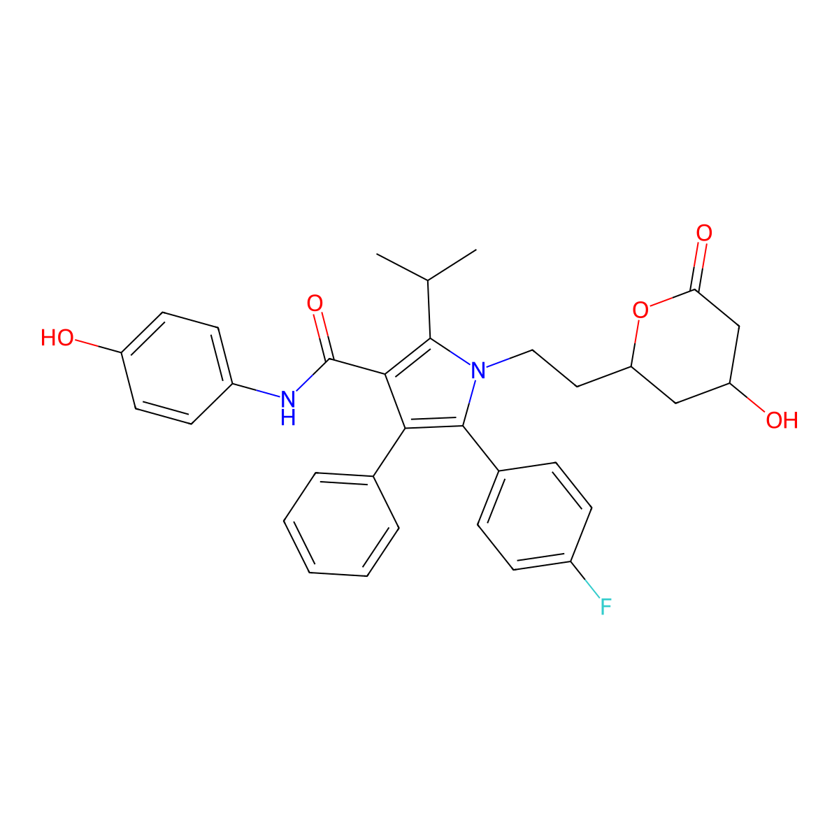 p-Hydroxyatorvastatin lactone molecular structure, CAS 163217-70-7